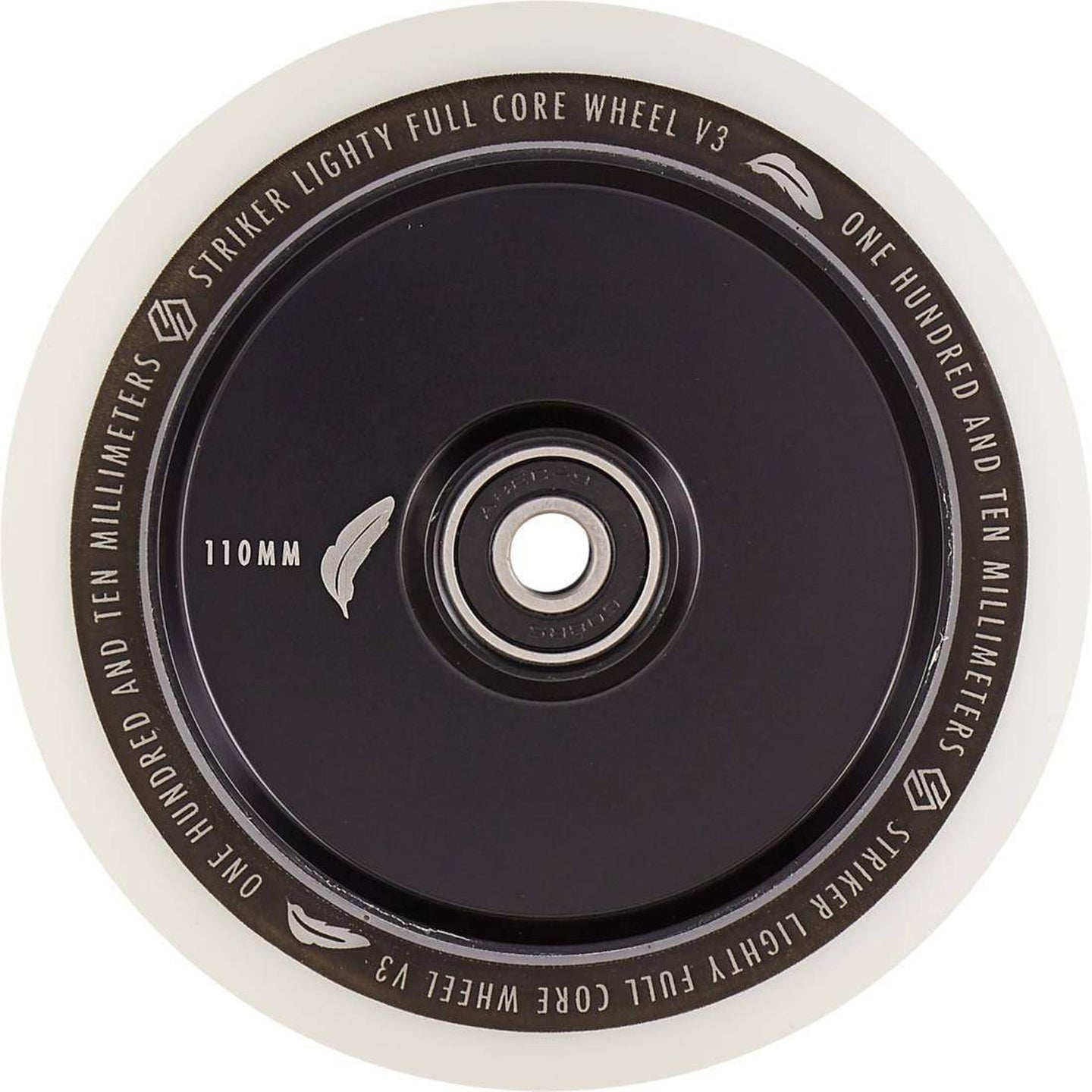Striker Lighty Fullcore V3 Hvid PU 110mm Hjul Til Løbehjul - Black-ScootWorld.dk