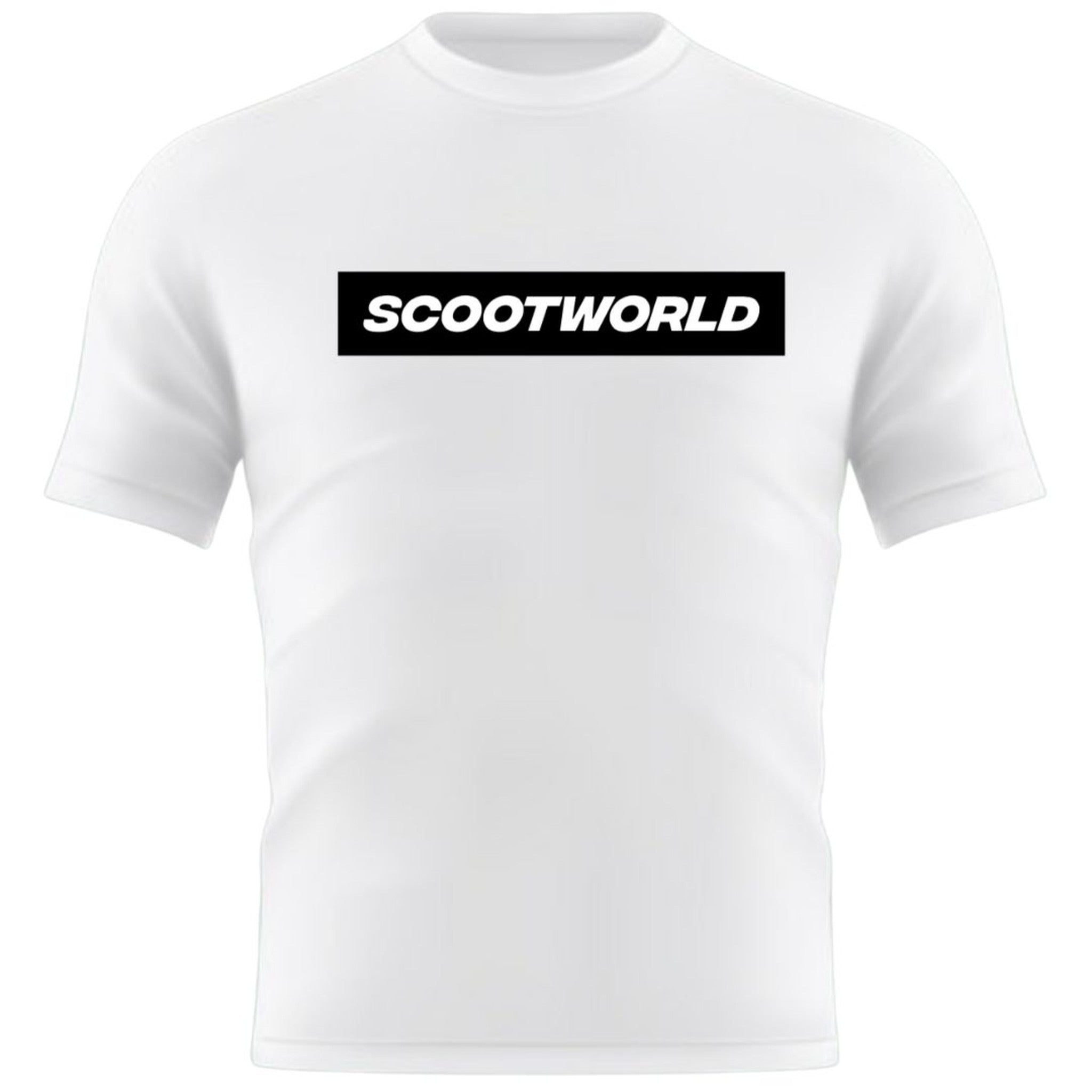 ScootWorld Box Logo Tshirt - White/Black-ScootWorld.dk