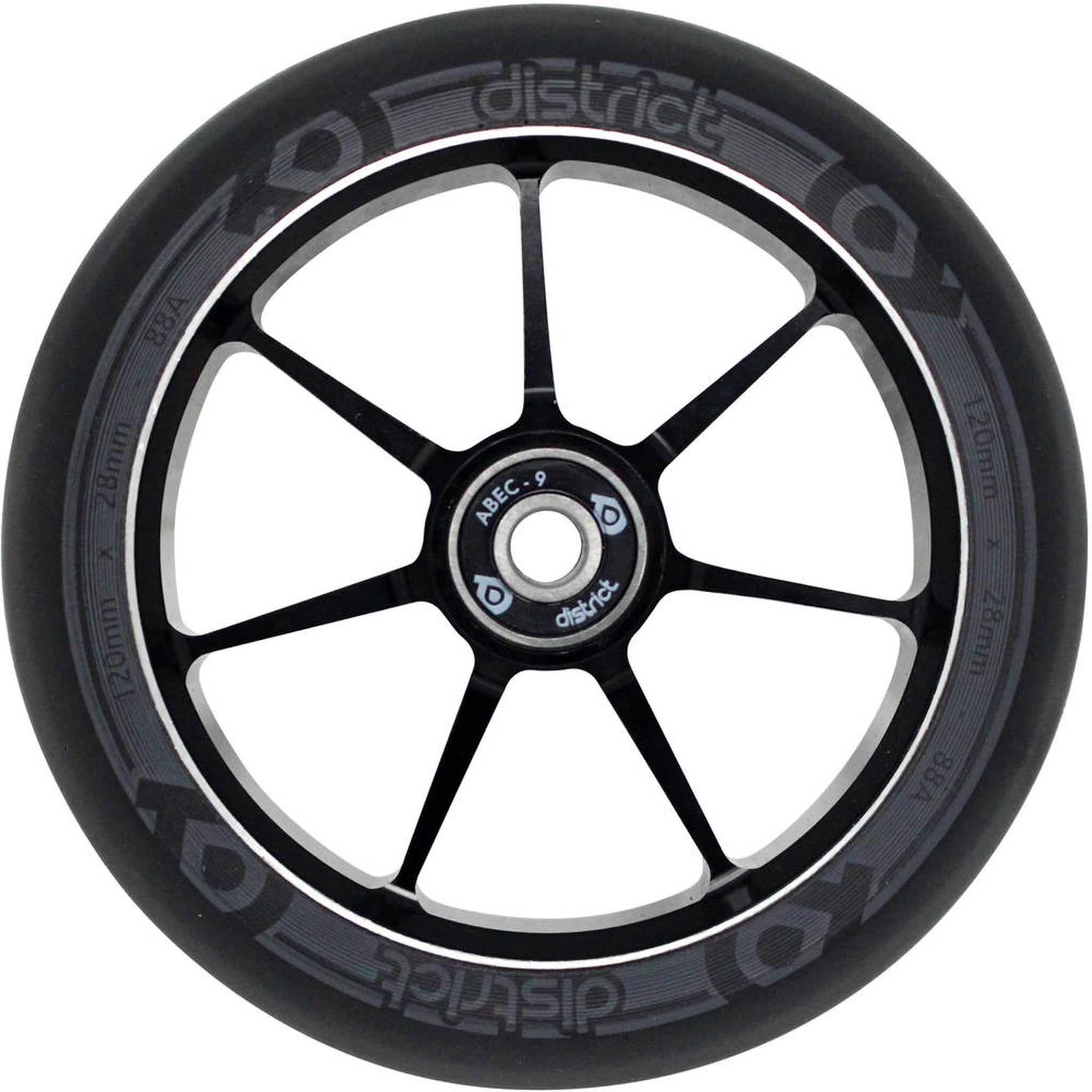 District Dual Width Core Hjul Til Løbehjul - Black/Grey-ScootWorld.dk